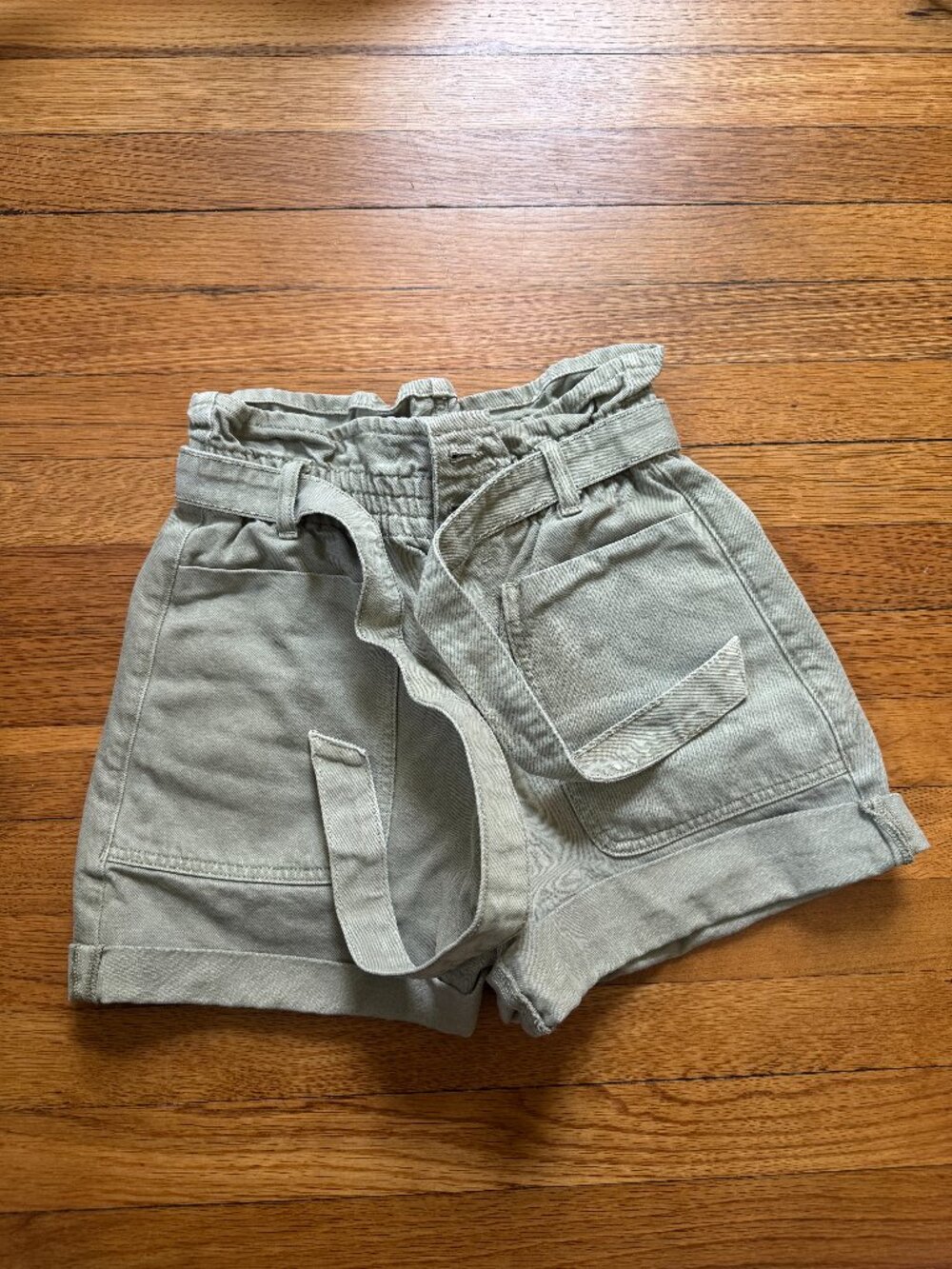 Zara Olive Jean Shorts Size 4